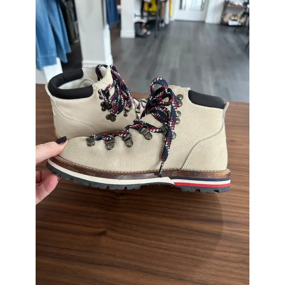 Moncler Blanche Shearling Lined Suede Ankle Boots Size 35(5)